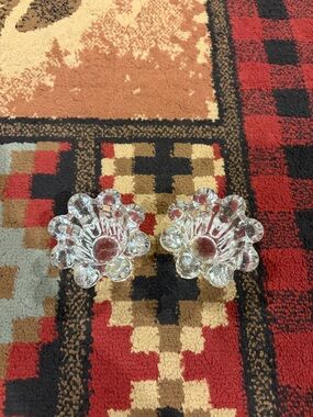 Pair of vintage KIG Indonesia glass candle
Holders